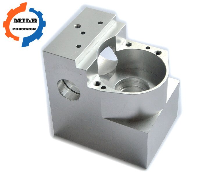 Clean anodized aluminum CNC machined component