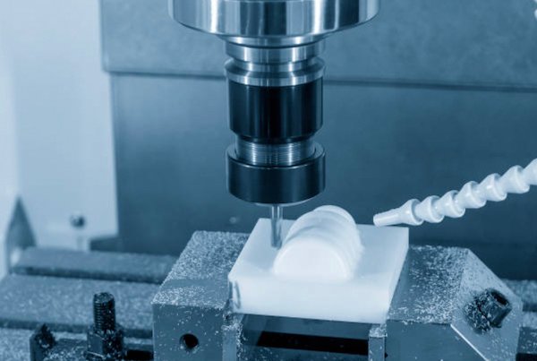 CNC milling manufacturing process for white plastic parts