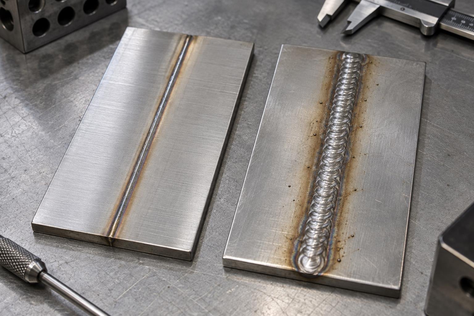 Laser Welding vs MIG Welding: 6 Key Differences and How to Choose 7 Close comparison of a narrow laser weld seam and a wider MIG weld bead