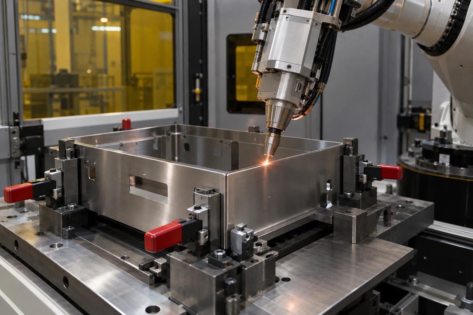 Laser Welding vs MIG Welding: 6 Key Differences and How to Choose 6 Robotic laser welding a tightly fixtured stainless steel enclosure