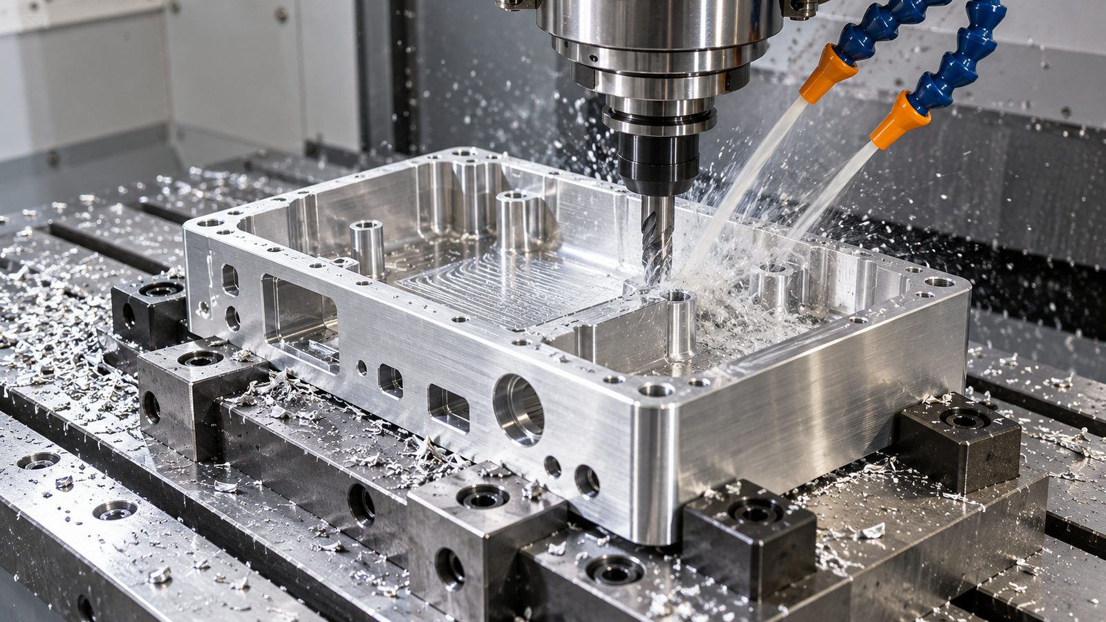 Custom aluminum enclosure CNC machining in a milling center