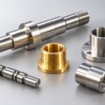 What Is CNC Turning? Process, Materials, Parameters & Design Guide 3 Illustrative CNC turned shaft, brass bushing and steel sleeves on a light gray background